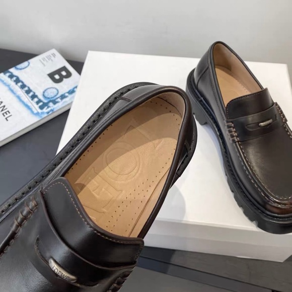 Loewe Dark Brown Leather Penny Loafers - Picture 6 of 8